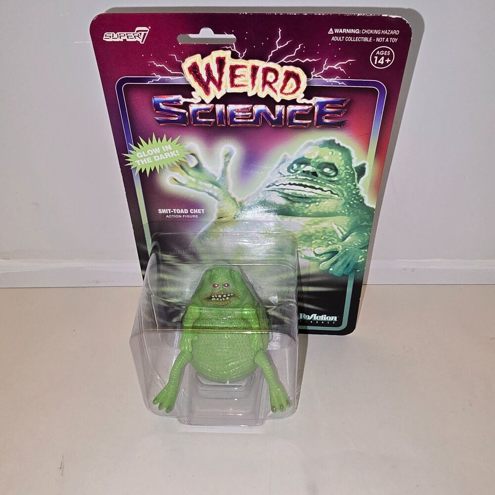 SUPER7 REACTION WEIRD SCIENCE GLOW IN DARK SHIT-TOAD CHET SDCC EXCUSIVE FIGURE